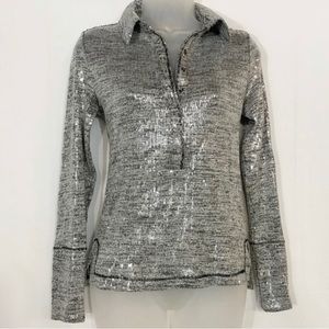 Pilcro | Shimmer Collared Shirt - Anthropologie size small